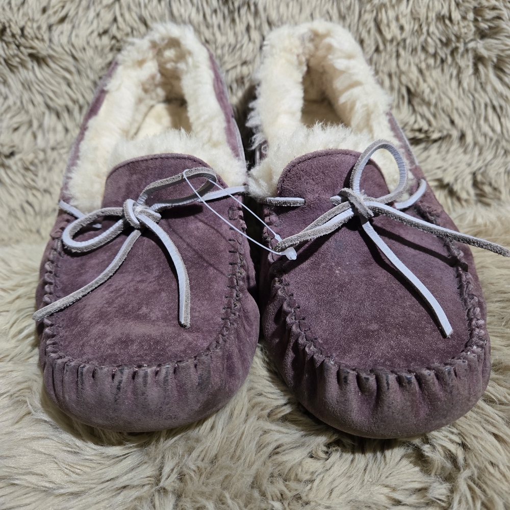 UGG Cozy Purple Suede Moccasin Slippers